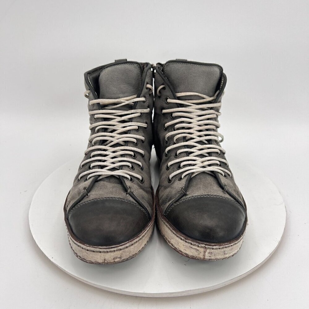 John Varvatos Collection Artisan Double Lace Men 8 High Top Shoe Zipper Sneakers - Picture 2 of 16